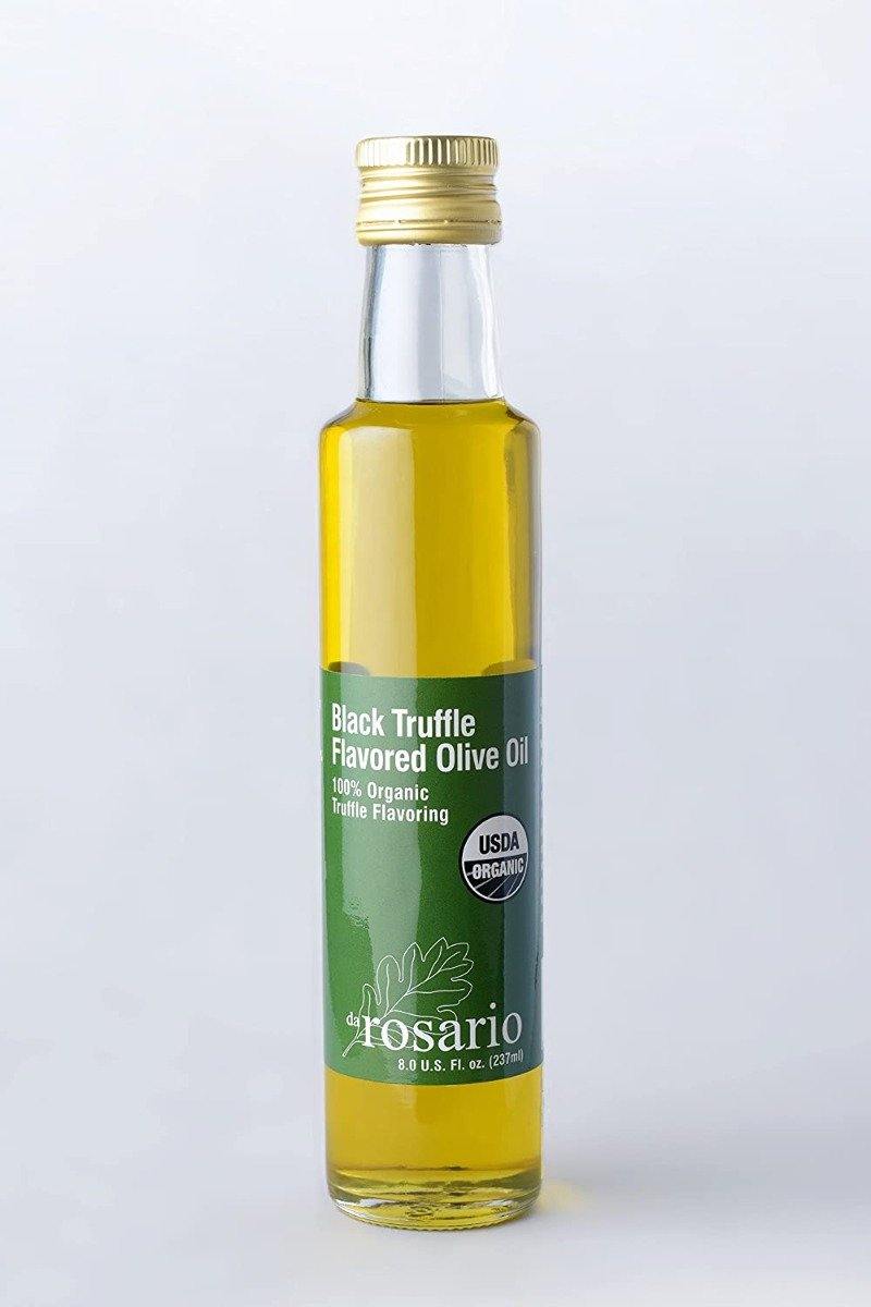 daRosario Black Truffle Flavored Olive Oil, 8oz Bottle - Oasis Snacks