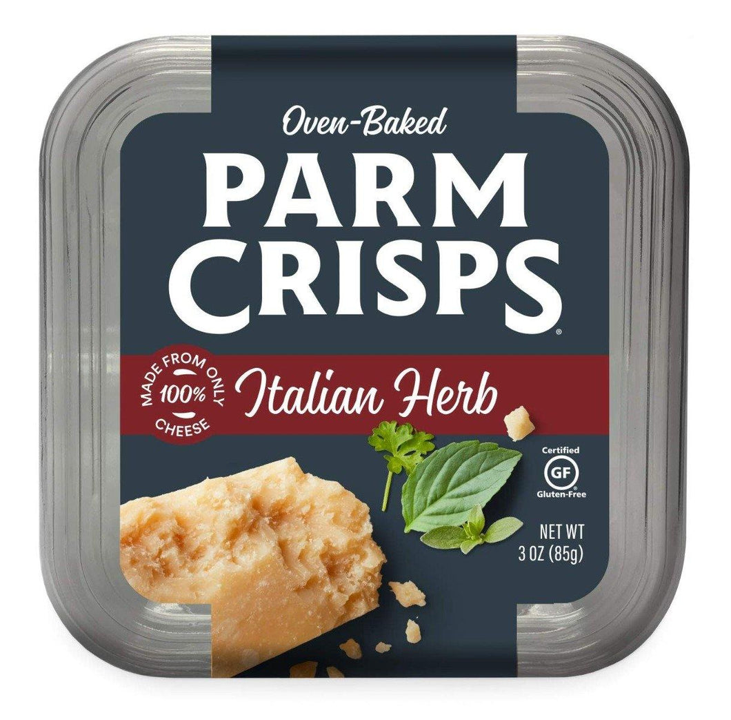 ParmCrisps Italian Herb Flavor, Gourmet Snack , 3 oz Tubs (Pack of 12) - Oasis Snacks