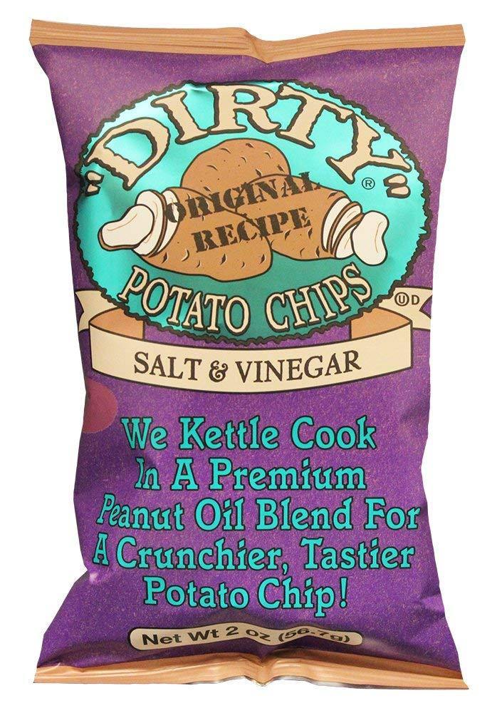 Dirty Salt and Vinegar Potato Chips, 2 Ounce Bags (Pack of 25) - Oasis Snacks