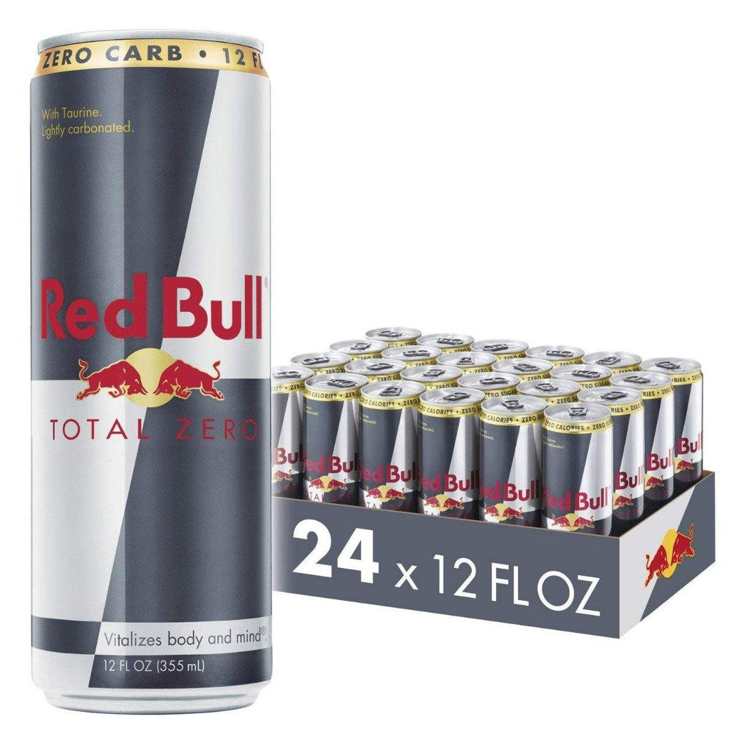 Red Bull Total Zero Sugar Free Energy Drink, 12 Fl Oz (Pack of 24) - Oasis Snacks