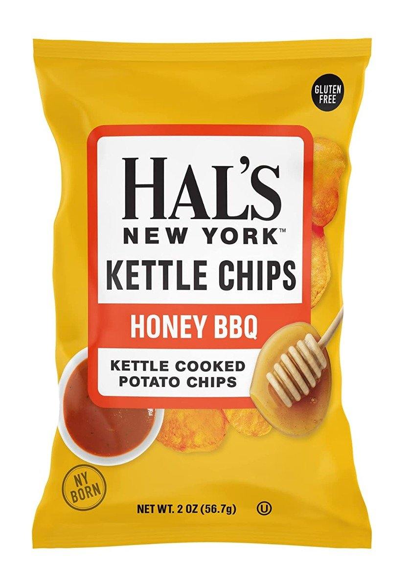 Hal's New York Kettle Cooked Potato Chips, Honey BBQ, 2oz (Pack of 24) - Oasis Snacks