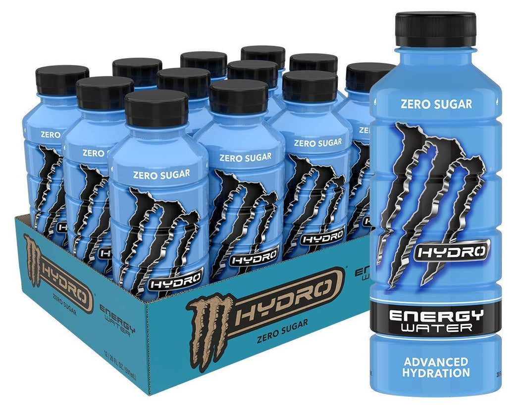 Monster Hydro Energy Drink, Zero Sugar, 20oz (Pack of 12) - Oasis Snacks