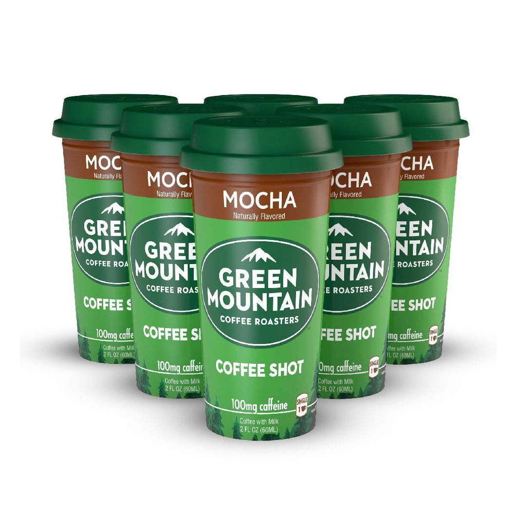 FORTO Green Mountain Coffee Roasters Coffee Shots, Mocha, 2 Fl Oz (Pack of 6) - Oasis Snacks