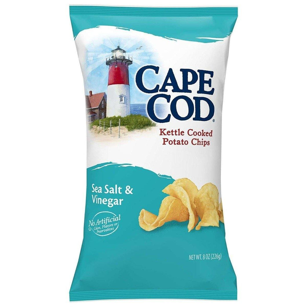 Cape Cod Chips, Salt and Vinegar, 8 Ounce (Pack of 12) - Oasis Snacks