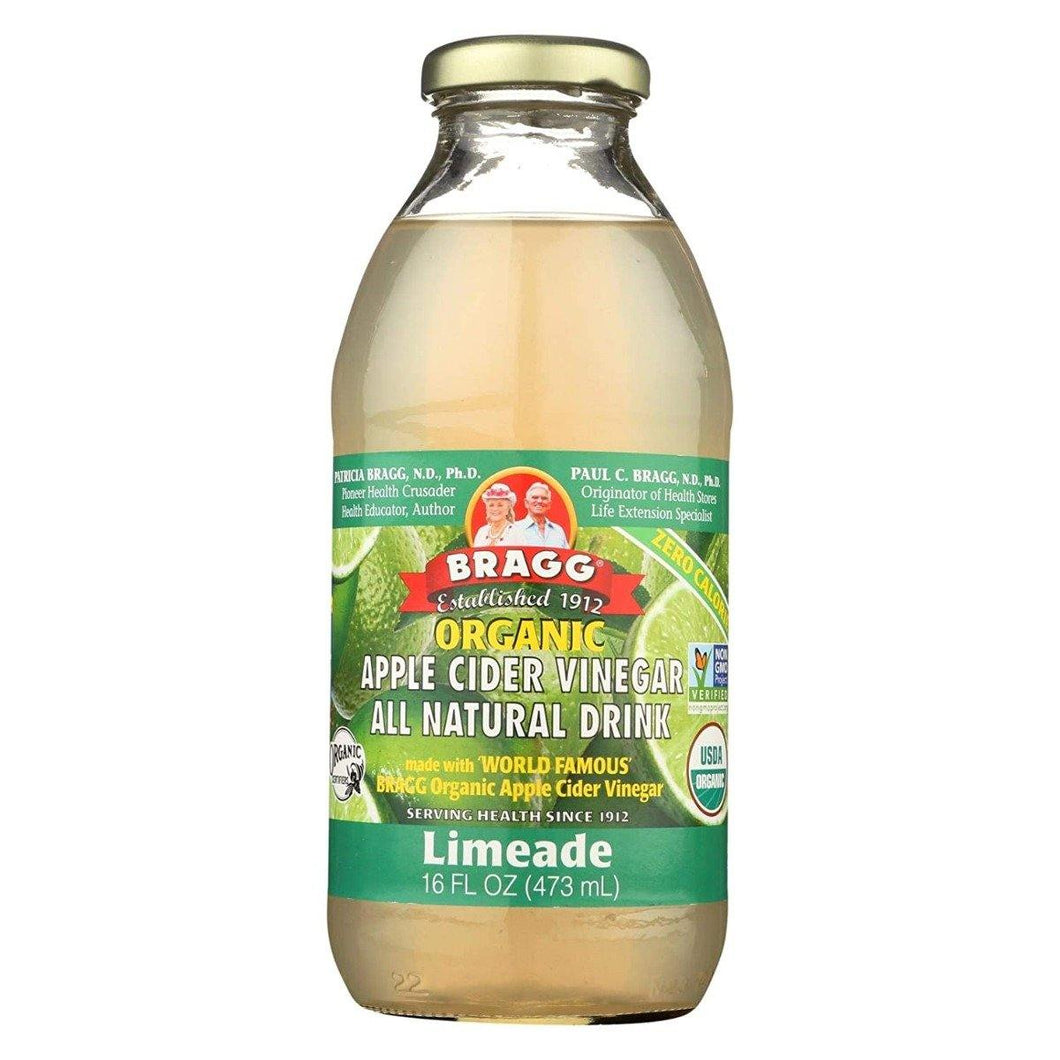 Bragg Organic Apple Cider Vinegar Drink, Limeade, 16oz (Pack of 12) - Oasis Snacks