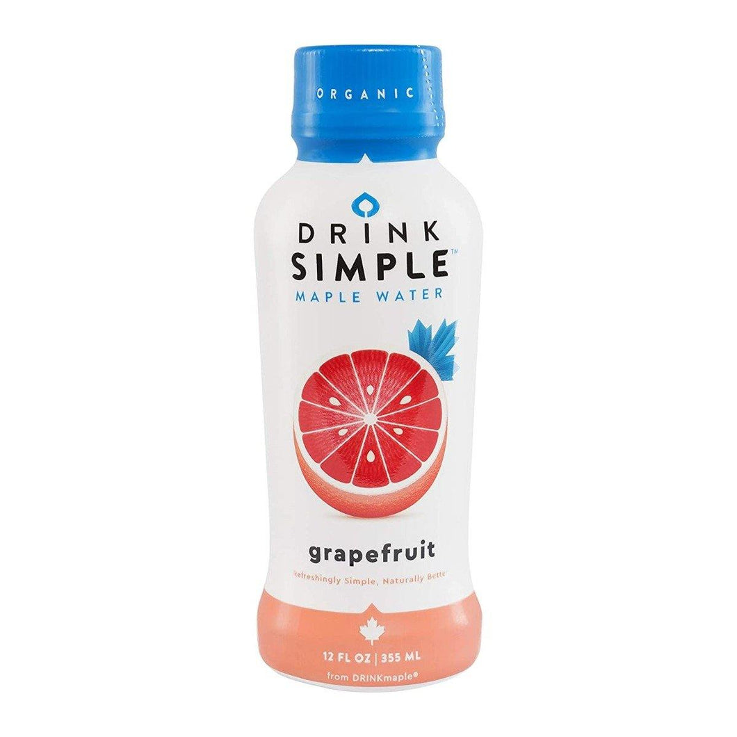 Drink Simple Maple Water, Grapefruit, 12oz  (Pack of 12) - Oasis Snacks