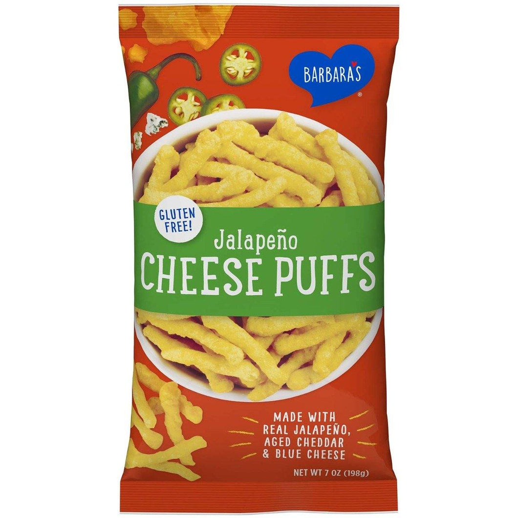 Barbara's Cheese Puffs, Jalapeno, 7oz (Pack of 12) - Oasis Snacks