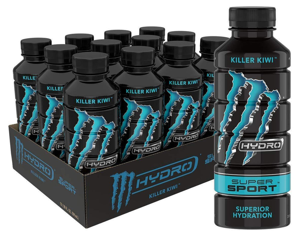 Monster Hydro Super Sport Energy Drink, Killer Kiwi, 20oz (Pack of 12) - Oasis Snacks