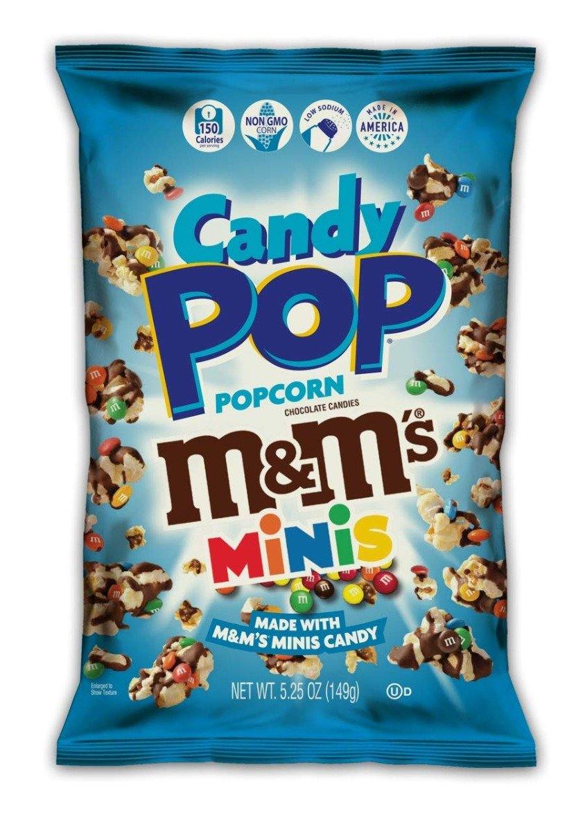 Candy Pop Popcorn, M&Ms, 5.5oz (Pack of 12) - Oasis Snacks