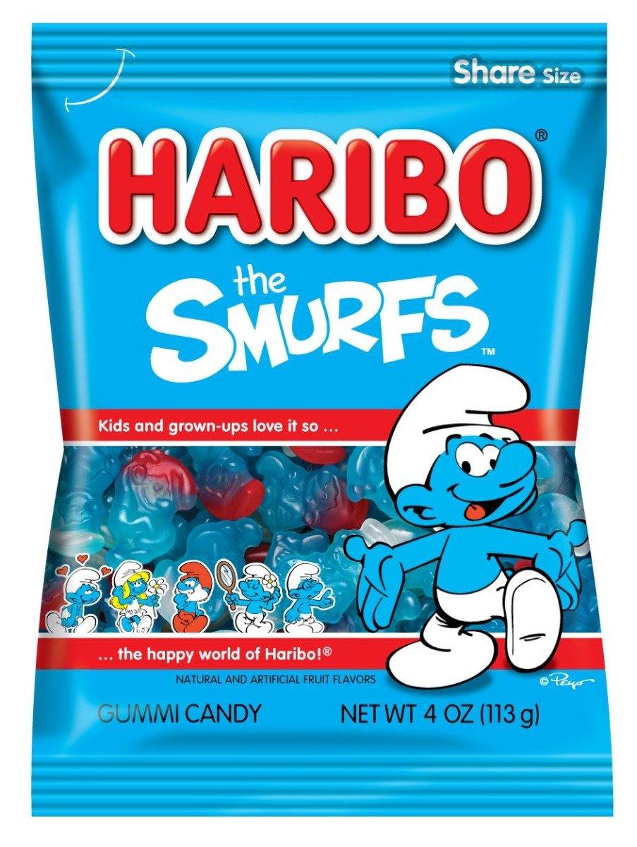 Haribo Gummi Candy, The Smurfs, 4oz (Pack of 12) - Oasis Snacks