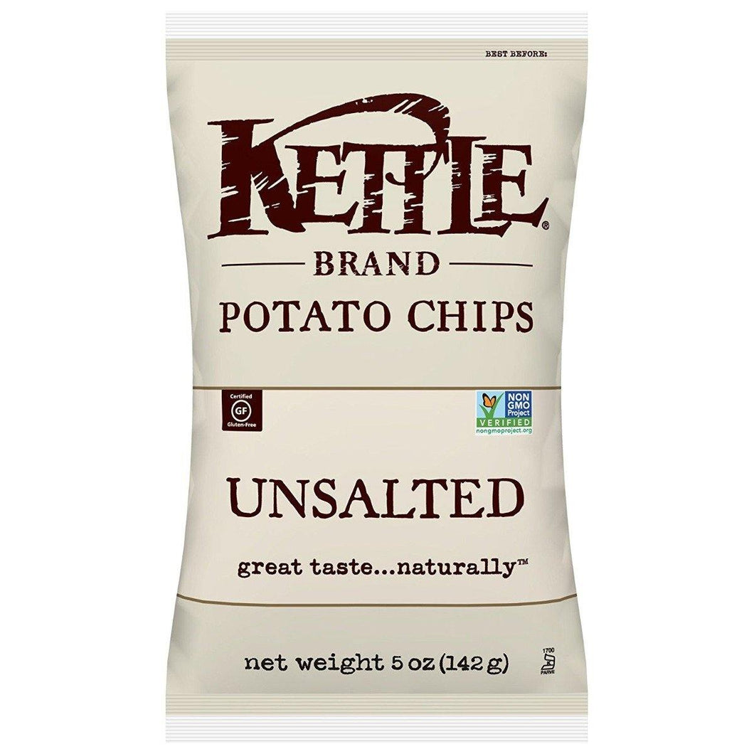 Kettle Brand Potato Chips, Unsalted, 8.5 Ounce (Pack of 12) - Oasis Snacks
