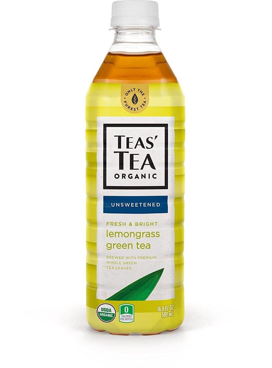 Teas' Tea, Unsweetened Lemongrass Green Tea, 16.9oz (Pack of 12) - Oasis Snacks
