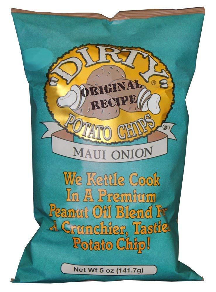 Dirty Maui Onion Potato Chips, 2 Ounce Bags (Pack of 25) - Oasis Snacks