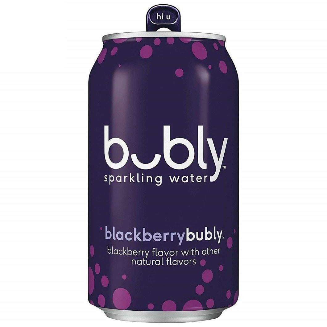 Bubly Flavored Sparkling Water, Blackberry, 12 oz Cans (Pack of 12) - Oasis Snacks