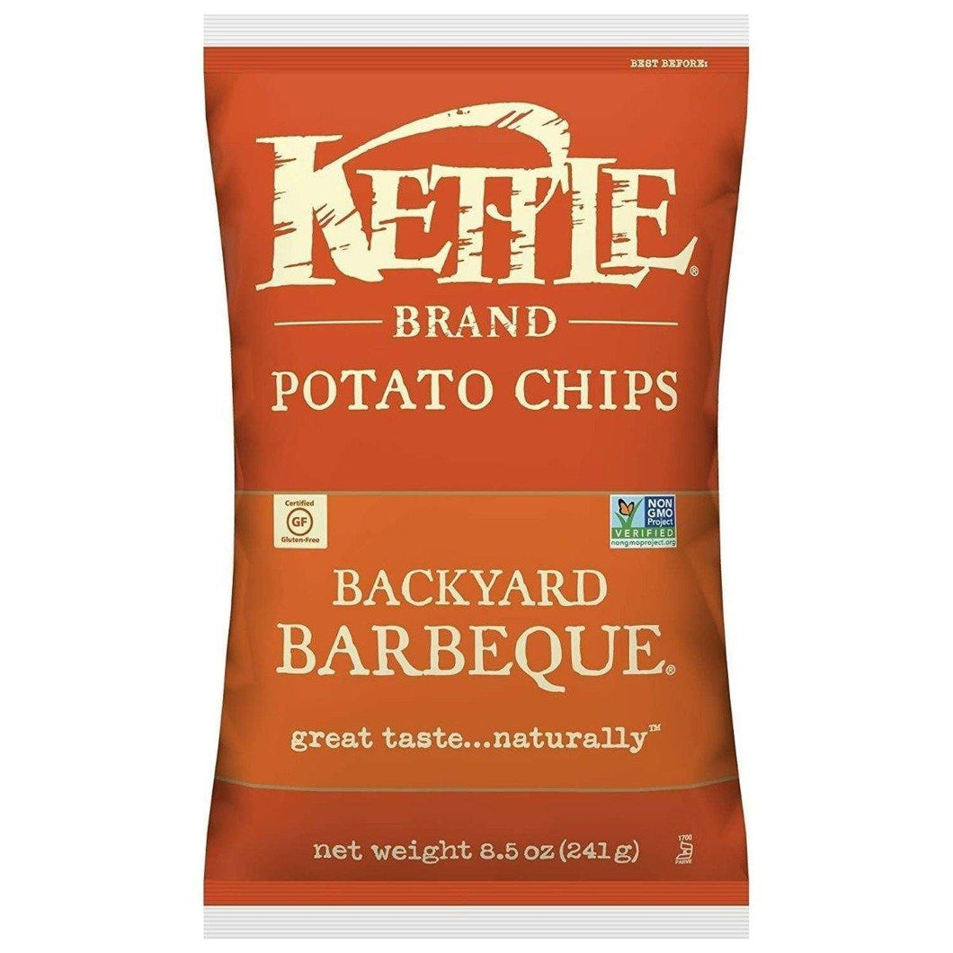 Kettle Brand Potato Chips, Backyard Barbeque, 8.5 Ounce Bags (Pack of 12) - Oasis Snacks
