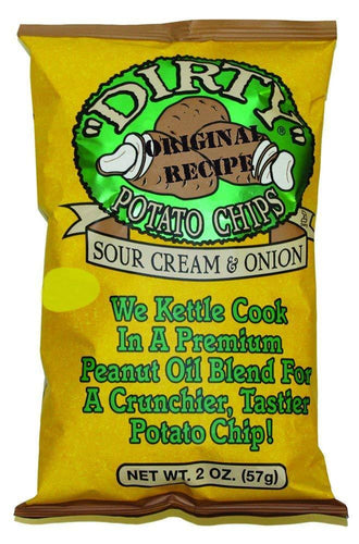 Dirty Sour Cream Potato Chips, 2 Ounce Bags (Pack of 25) - Oasis Snacks