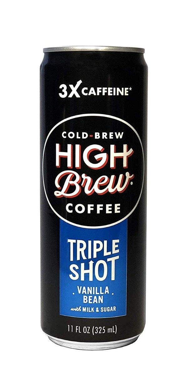 High Brew Cold Brew Coffee Triple Shot, Vanilla Bean, 11 Oz (Pack of 12) - Oasis Snacks