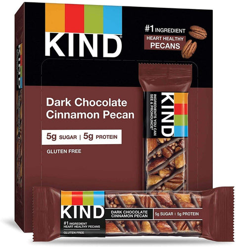KIND Bars, Dark Chocolate Cinnamon Pecan, 1.4oz (Pack of 12) - Oasis Snacks