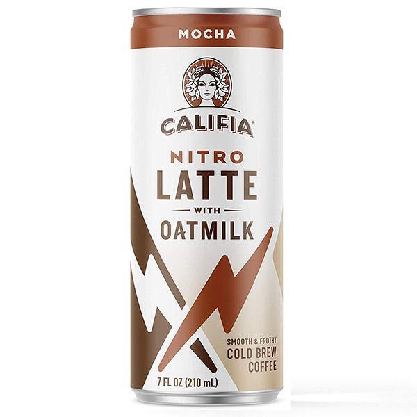 Califia Nitro Cold Brew Oat Milk Latte Coffee, Mocha, 7oz (Pack of 12) - Oasis Snacks