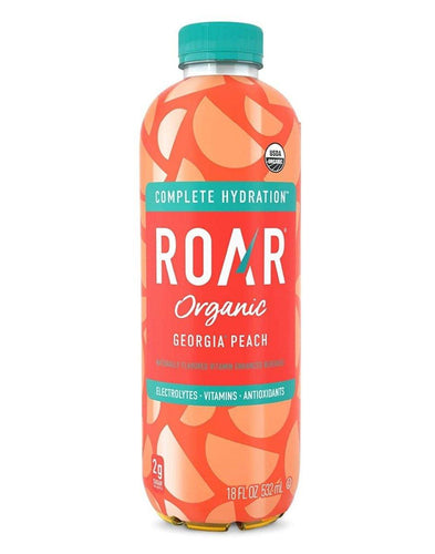 ROAR Organic Electrolyte Infusion Drink, Georgia Peach, 18 oz (Pack of 12) - Oasis Snacks