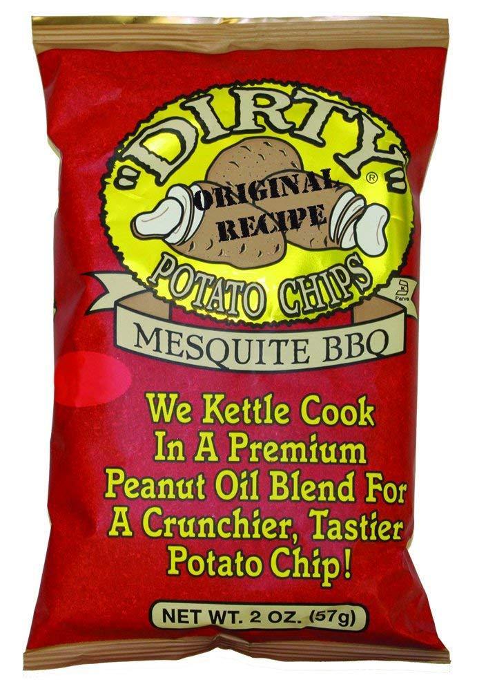 Dirty Mesquite BBQ Potato Chips, 2 Ounce Bags (Pack of 25) - Oasis Snacks
