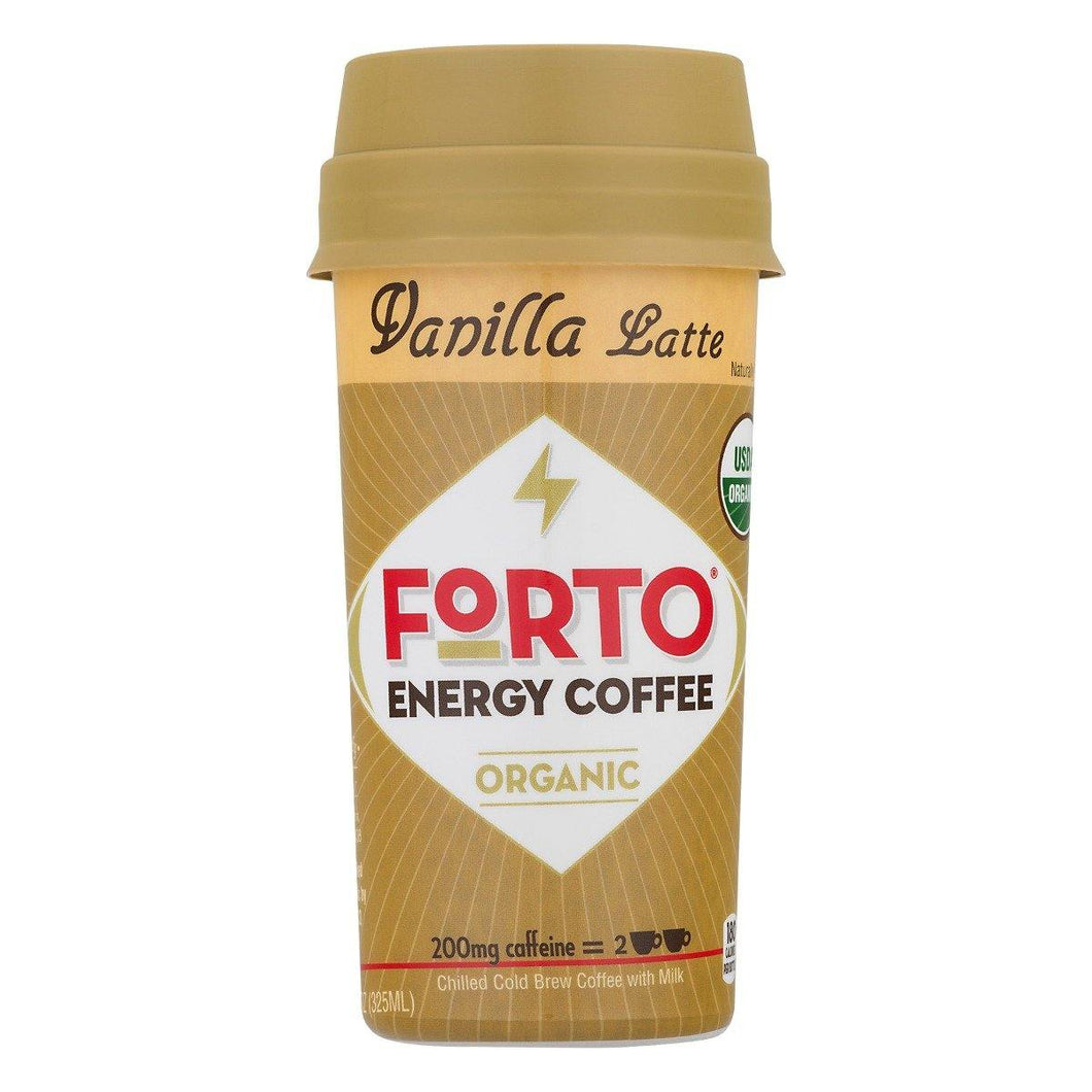 FORTO Energy Coffee, Vanilla Latte, 11 Fl Oz (Pack of 6) - Oasis Snacks