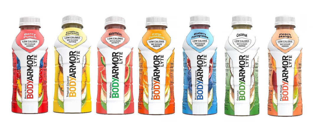 Bodyarmor Electrolyte LYTE Superdrink, 7 Flavor Variety Pack, 16 oz (Pack of 14) - Oasis Snacks