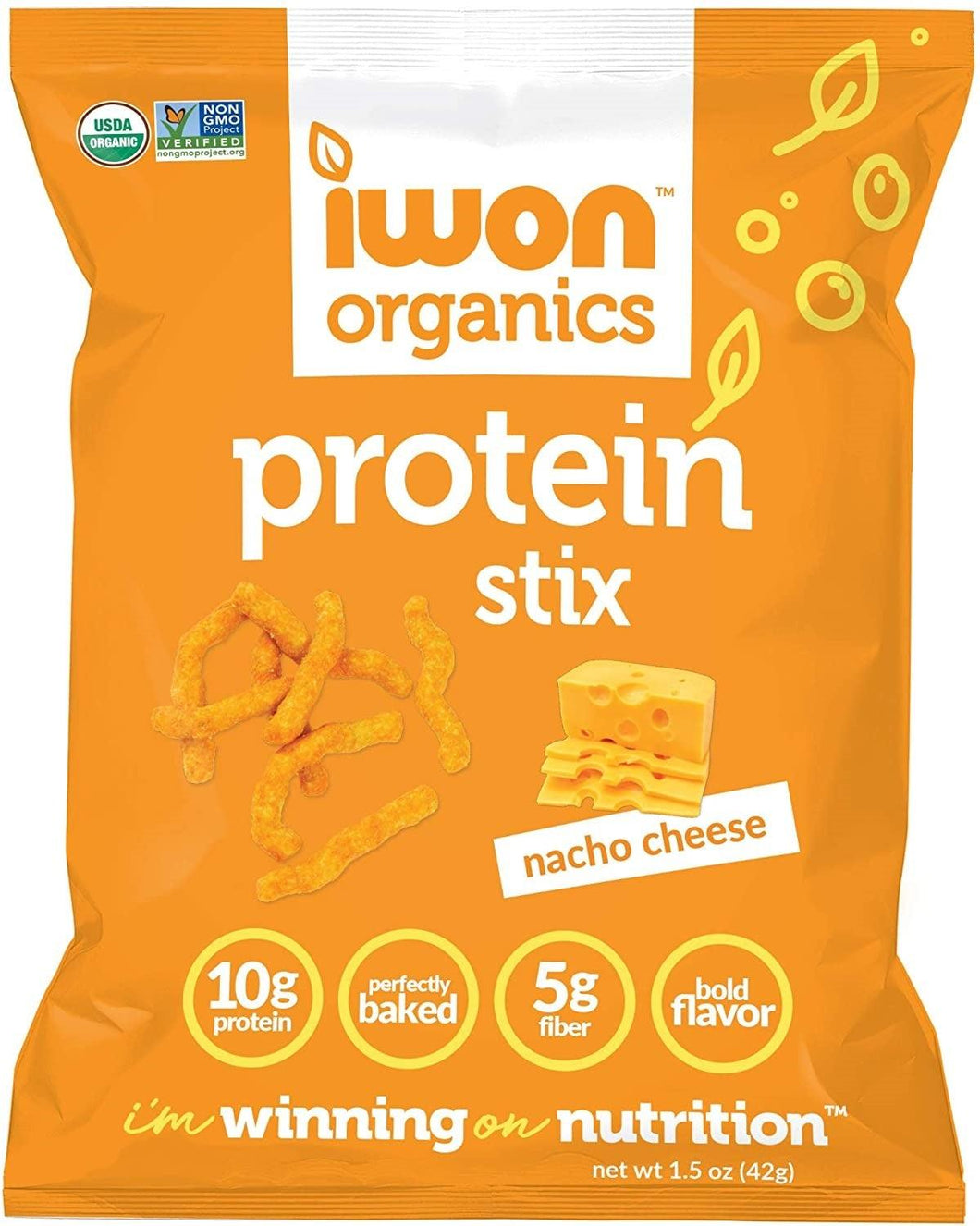 IWON Organics Snack Stix, Nacho Cheese, 1.5oz (Pack of 8) - Oasis Snacks