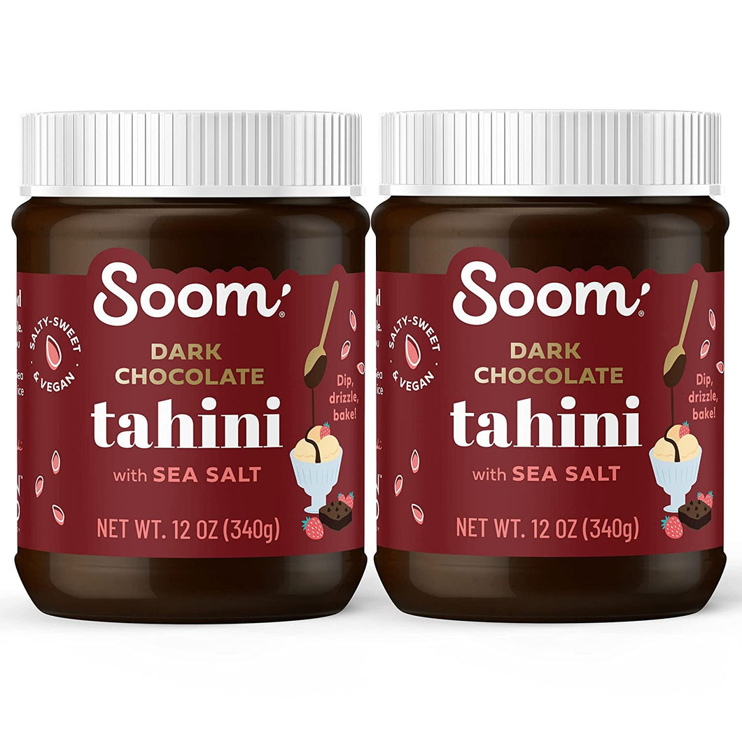Soom Tahini Spread, Dark Chocolate, 12oz (Pack of 2)