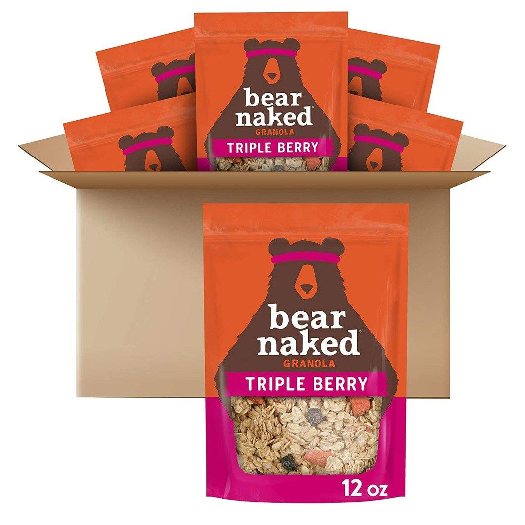 Bear Naked Granola, Triple Berry, 12oz (Pack of 6) - Oasis Snacks