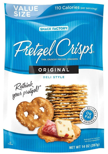 Snack Factory Pretzel Crisps, Original, Value Size, 14 Ounce (Pack of 12) - Oasis Snacks