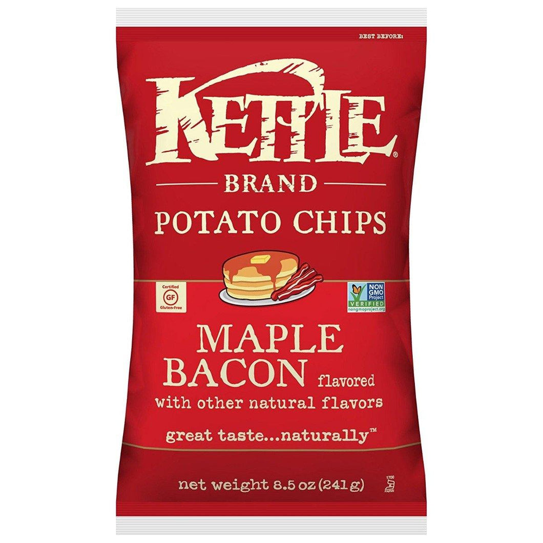 Kettle Brand Potato Chips, Maple Bacon, 8.5 Ounce (Pack of 12) - Oasis Snacks