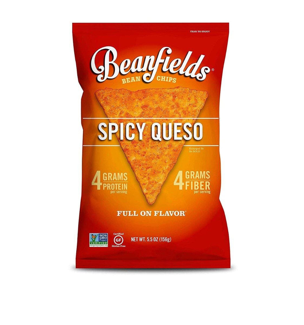 Beanfields Bean Chips, Spicy Queso, 5.5 Ounce (Pack of 6) - Oasis Snacks