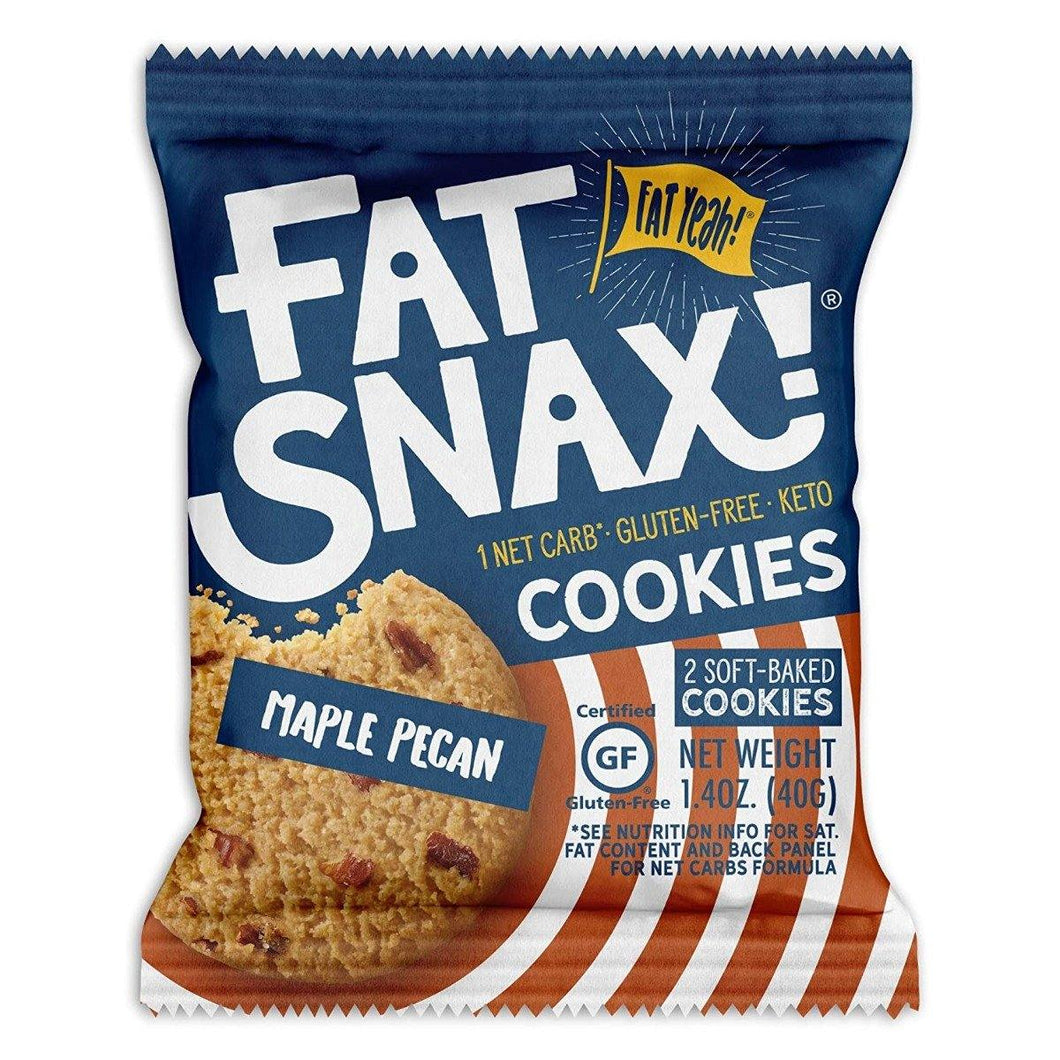 Fat Snax Cookies, Maple Pecan, 1.4oz (Pack of 12) - Oasis Snacks