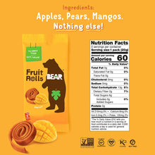 Load image into Gallery viewer, BEAR Real Fruit Snack Rolls, Mango, 0.7oz (Pack of 12)
