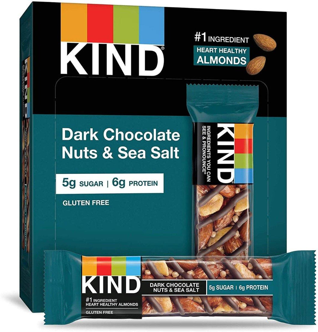 KIND Bars, Dark Chocolate Nuts & Sea Salt, 1.4oz (Pack of 12) - Oasis Snacks