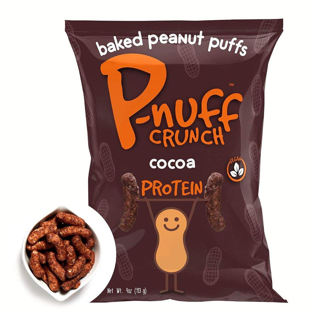 P-nuff Crunch Baked Peanut Puffs, Cocoa, 4oz (Pack of 6) - Oasis Snacks