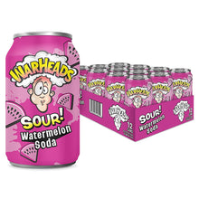 Load image into Gallery viewer, WARHEADS Soda, Sour Watermelon, 12oz (Pack of 12)
