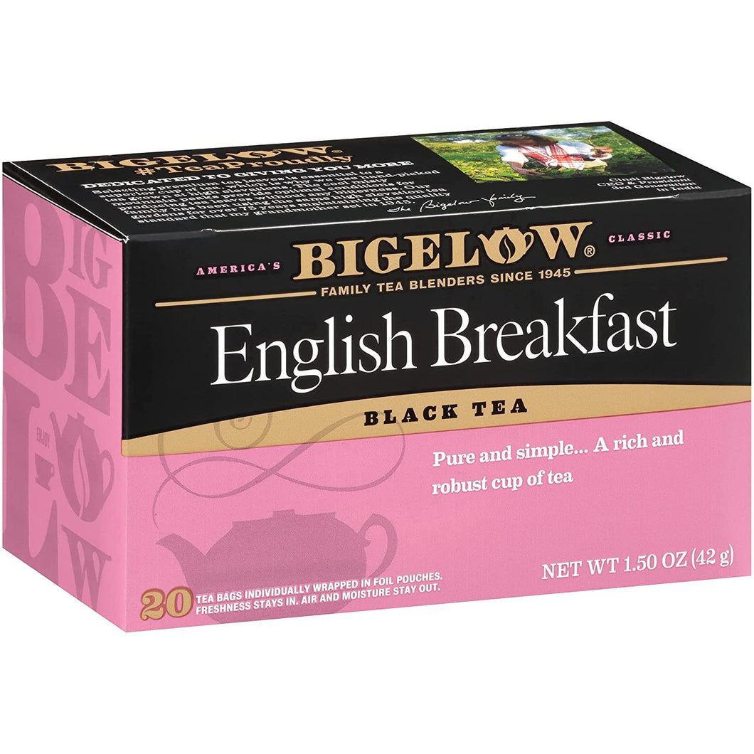 Bigelow Tea Bags, English Breakfast Black Tea, 20-Count Box (Pack of 6) - Oasis Snacks