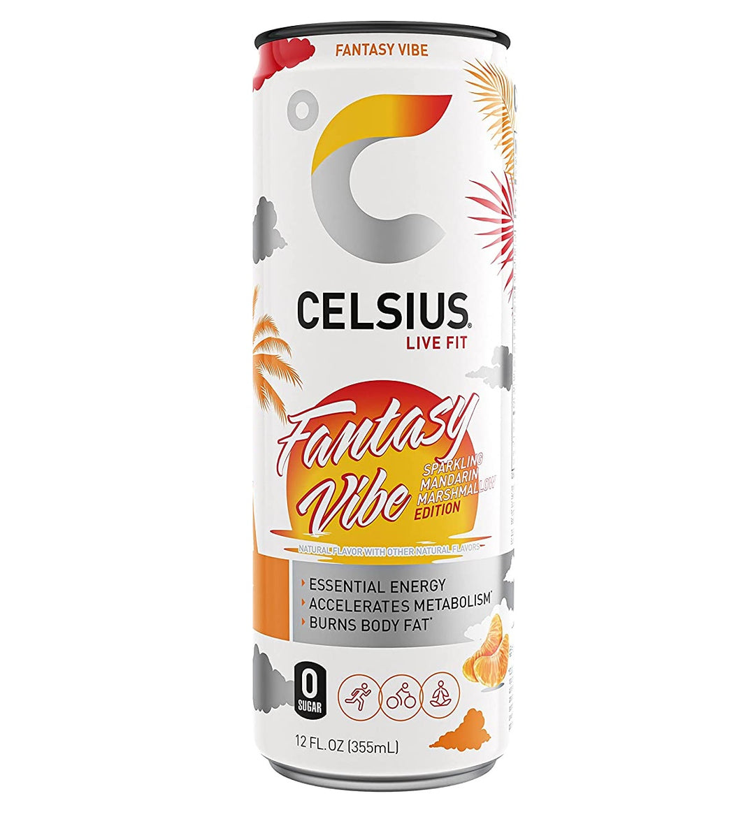CELSIUS Sparkling Fitness Drink, Fantasy Vibe, 12oz (Pack of 12)