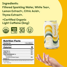 Load image into Gallery viewer, Sound Sparkling Water, Lemon with Thyme &amp; White Tea, 12oz (Pack of 12)
