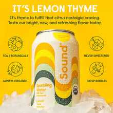 Load image into Gallery viewer, Sound Sparkling Water, Lemon with Thyme &amp; White Tea, 12oz (Pack of 12)
