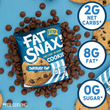 Load image into Gallery viewer, Fat Snax Cookies, Chocolate Chip, 1.4oz (Pack of 12)
