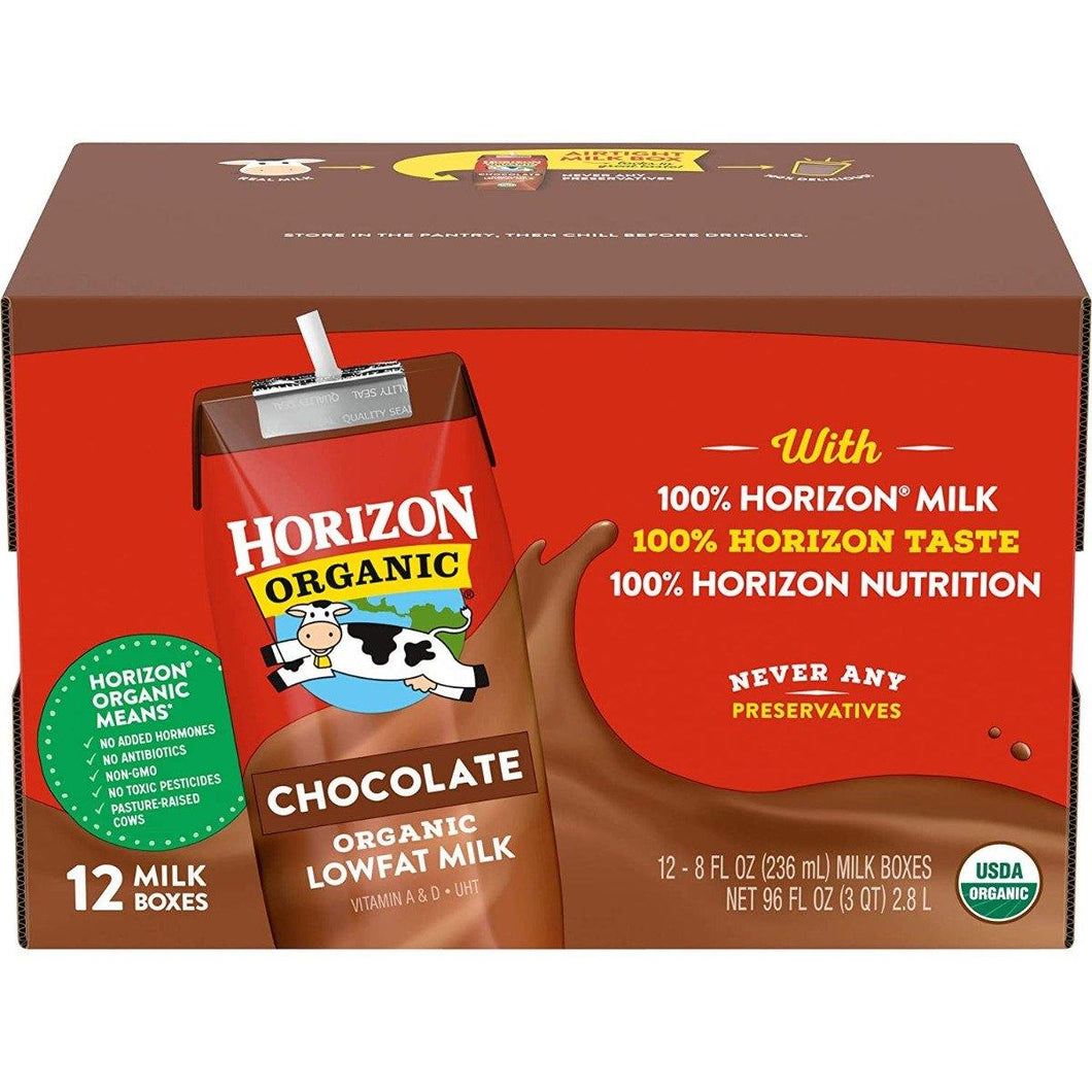Horizon Organic, Lowfat Milk, Chocolate, 8oz (Pack of 12) - Oasis Snacks