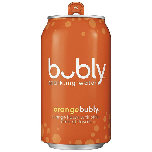 Bubly Flavored Sparkling Water, Orange, 12 oz Cans (Pack of 12) - Oasis Snacks