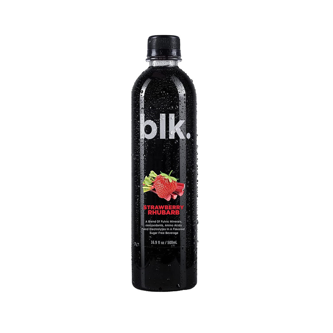 blk. Natural Mineral Alkaline Water, Strawberry Rhubarb, 16.9oz (Pack of 12)