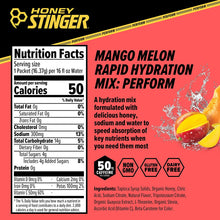 Load image into Gallery viewer, Honey Stinger Recover Rapid Hydration Powder, Mango Melon, 0.58oz (Pack of 10)
