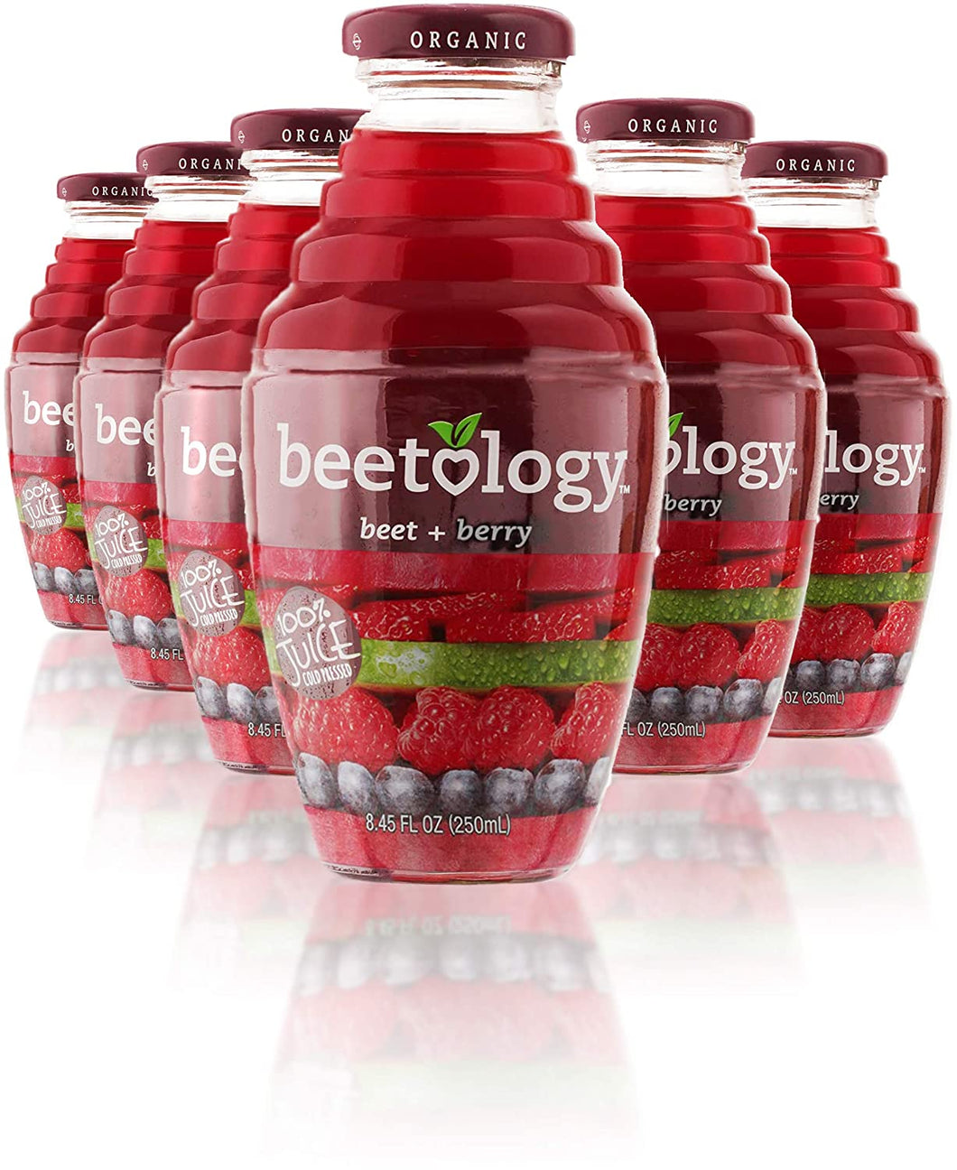 Beetology 100% Organic Cold Pressed Juice, Beet & Berry, 8.45oz (Pack of 6)