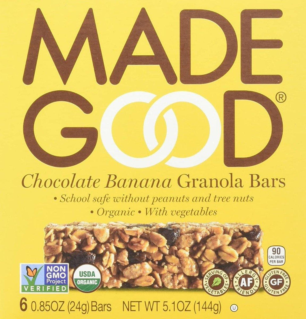 Made Good Granola Bars, Chocolate Banana, 5oz (Pack of 6 - 36 bars Total) - Oasis Snacks