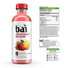 Load image into Gallery viewer, Bai Flavored Water, São Paulo Strawberry Lemonade, Antioxidant Infused Drinks, 18 fl oz (Pack of 12) - Oasis Snacks
